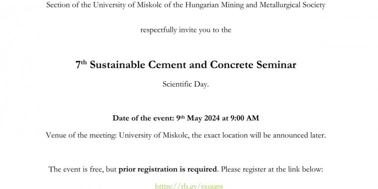 7th Sustainable cement and concrete seminar
