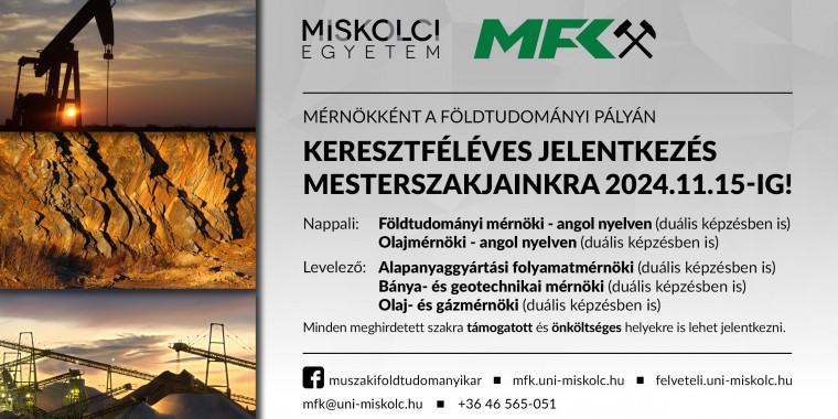 Keresztféléves jelentkezés mesterszakjainkra